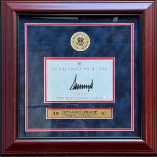 Donald Trump Autographed Our Journey Together Framed Bookplate (JSA)