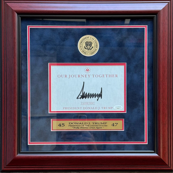 Donald Trump Autographed Our Journey Together Framed Bookplate (JSA)