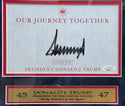 Donald Trump Autographed Our Journey Together Framed Bookplate (JSA)