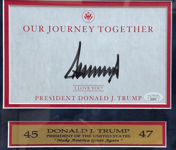 Donald Trump Autographed Our Journey Together Framed Bookplate (JSA)