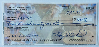 Gary Carter Autographed Cancelled Check