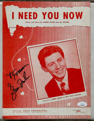 Eddie Fisher “I Need You Now” Autographed Sheet Music (JSA)