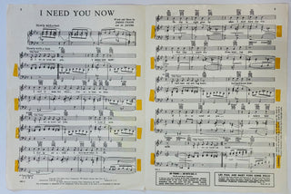 Eddie Fisher “I Need You Now” Autographed Sheet Music (JSA)