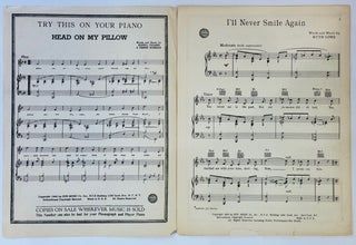 Tony Martin “I'll Never Smile Again” Autographed Sheet Music (JSA)