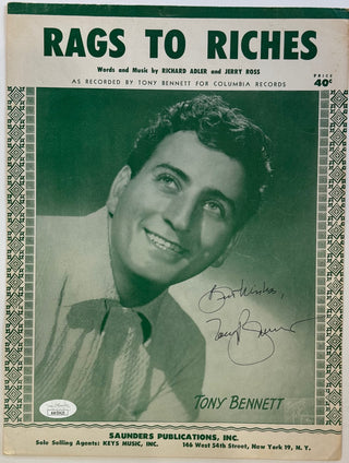 Tony Bennett “Rags To Riches” Autographed Sheet Music (JSA)