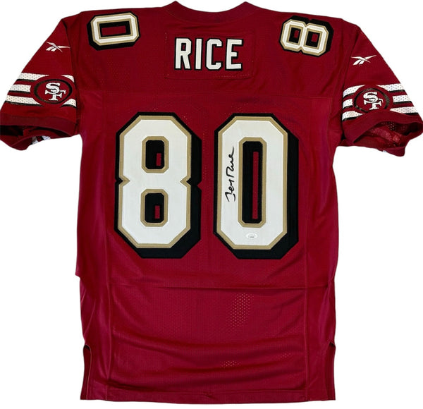 Jerry Rice Autographed Reebok Authentic Pro Line Jersey (JSA)