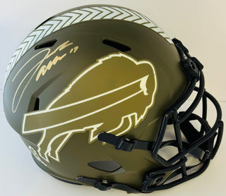 Josh Allen Autographed Full Size Bills Salute to Service Helmet (Beckett)