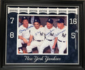 Mickey Mantle Yogi Berra Whitey Ford & Joe DiMaggio Signed 11x14 Framed Photo (JSA)
