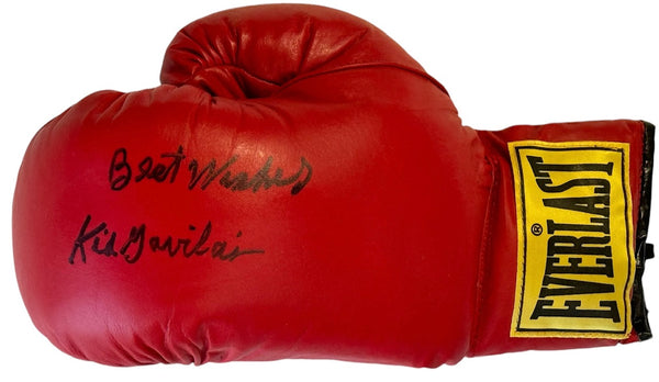 Kid Gavilán Autographed Red Everlast Right Boxing Glove (JSA)