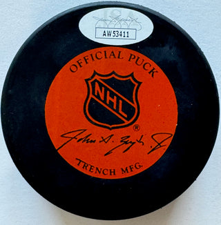 Gordie Howe Autographed Vintage Detroit Red Wings Puck (JSA)