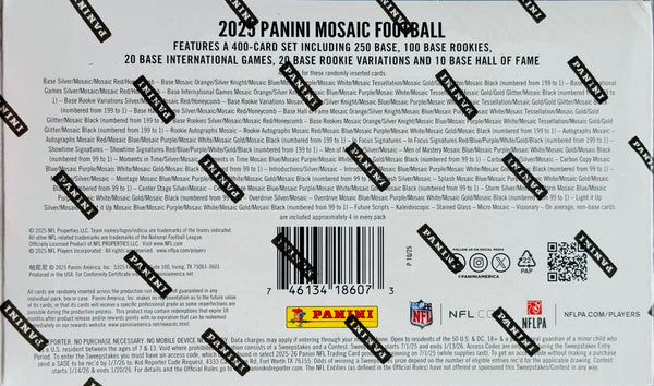 2025 Panini Mosaic Football Hobby Box