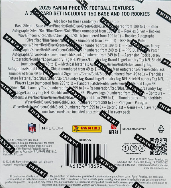 2025 Panini Phoenix Football Hobby Box