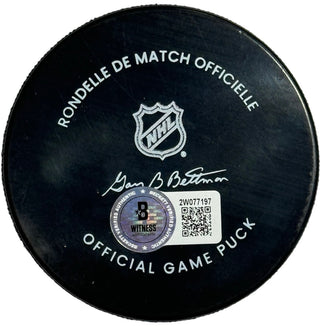 Sergei Bobrovsky Autographed Official Game Puck (Beckett Witness)