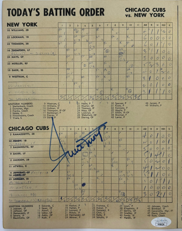 Willie Mays & Other Players Autographed 1952 Official Chicago Cubs Program (JSA)