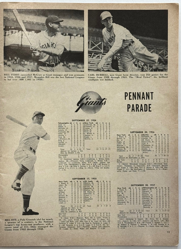 Willie Mays Signed 1954 MLB World Series Program NY Giants vs Cleveland Indians (JSA)