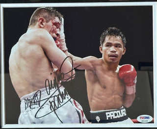 Manny Pacquiao Autographed 8X10 Framed Boxing Photo (PSA)
