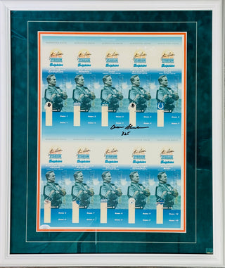 Don Shula Signed 16x20 Framed Uncut Executive Suite Ticket Press Sheet (JSA)