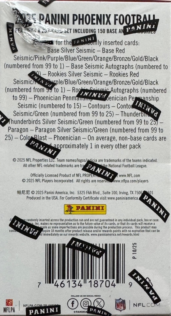 2025 Phoenix Football Hobby Blaster Box (4 Blaster Exclusive Seismic Parallels!)