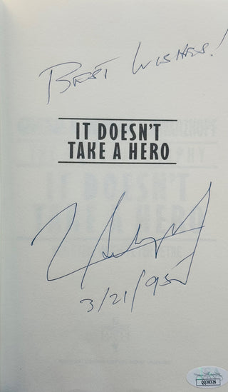 Norman Schwarzkopf It Doesn't Take A Hero Autographed Hardcover Book (JSA)