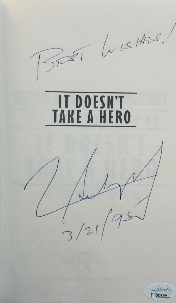 Norman Schwarzkopf It Doesn't Take A Hero Autographed Hardcover Book (JSA)