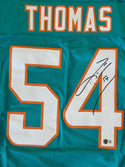 Zach Thomas Autographed Custom Miami Dolphins Jersey (Beckett Witness)