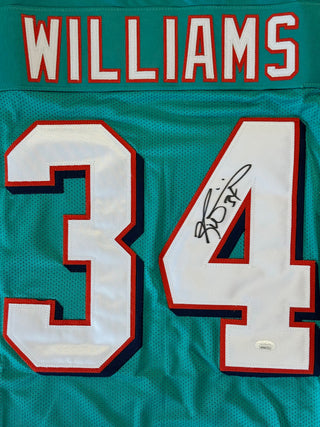Ricky Williams Autographed Custom Miami Dolphins Jersey (JSA Witness)