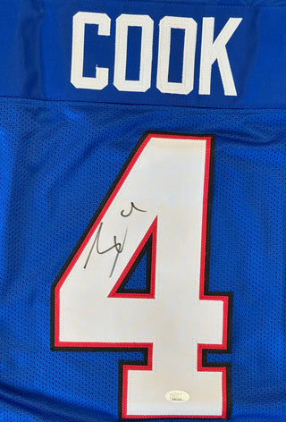 James Cook Autographed Custom Buffalo Bills Jersey (JSA Witness)