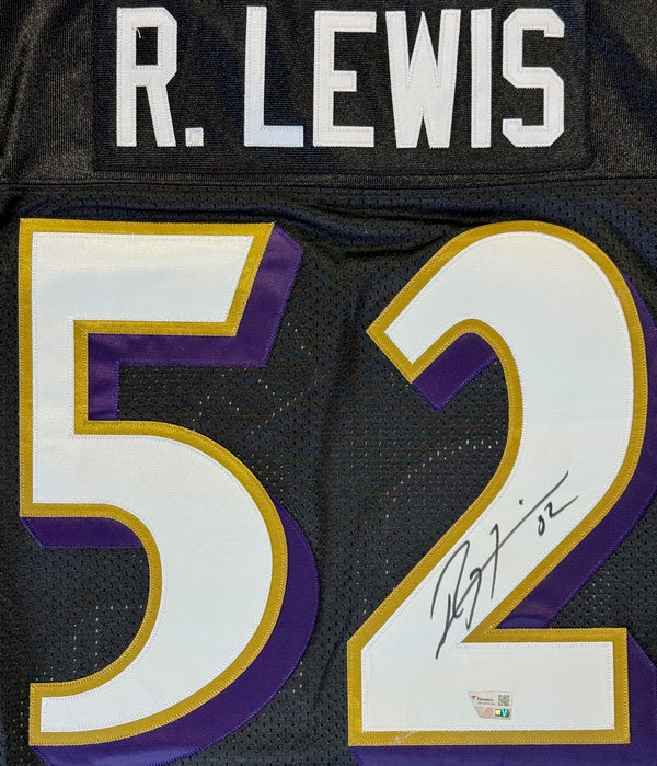 Ray Lewis Autographed Baltimore Ravens Mitchell & Ness Throwback Jersey (Fanatics)