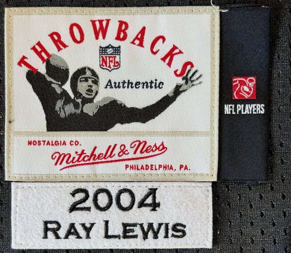 Ray Lewis Autographed Baltimore Ravens Mitchell & Ness Throwback Jersey (Fanatics)