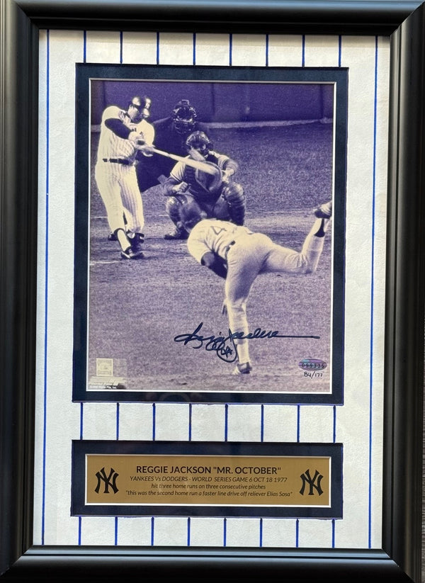 Reggie Jackson Autographed Yankees 8x10 Framed Baseball Photo 84/177 (Steiner)