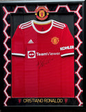 Cristiano Ronaldo Autographed Framed Manchester United Home Kit (BVG)