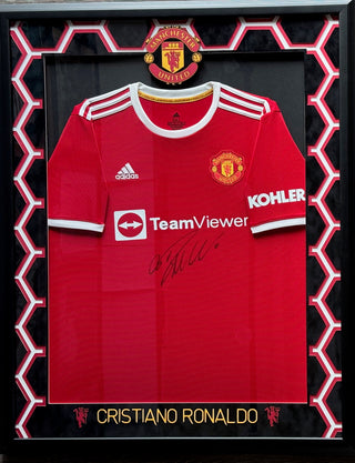 Cristiano Ronaldo Autographed Framed Manchester United Home Kit (BVG)