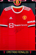 Cristiano Ronaldo Autographed Framed Manchester United Home Kit (BVG)
