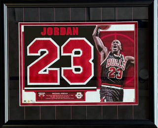 Michael Jordan Unsigned Retired Jersey Number Collection Framed Upper Deck (75/100)
