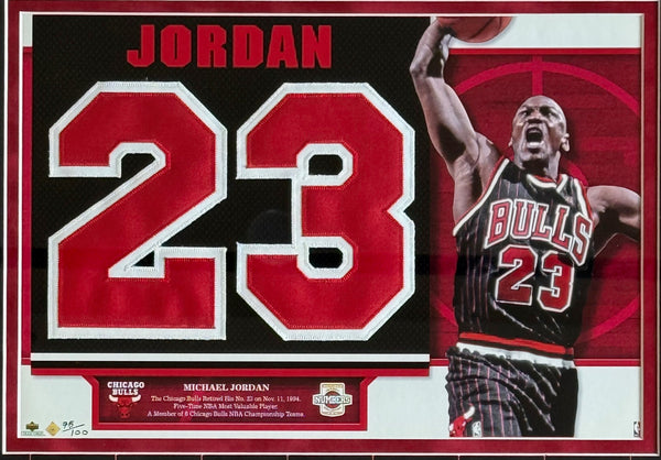 Michael Jordan Unsigned Retired Jersey Number Collection Framed Upper Deck (75/100)