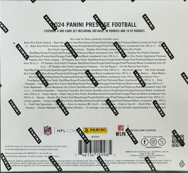 2024 Panini Prestige NFL Trading Card Box (Hobby H2)