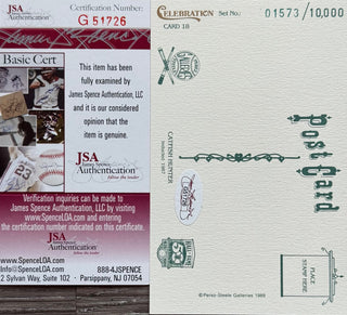 Jim Catfish Hunter Autographed Perez Steele Postcard (JSA)