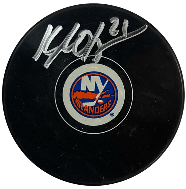 Kyle Okposo Autographed New York Islanders Puck (Beckett Witness)