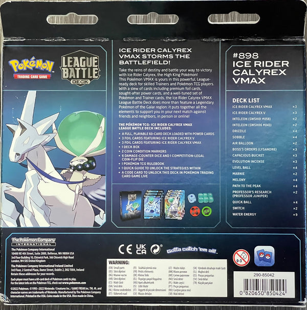 Pokemon TCG Ice Rider Calyrex VMAX League Battle Deck Box New & Sealed