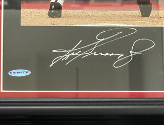Ken Griffey Jr. Signed Black Mat with Background Image & 8x10 Framed (UDA)