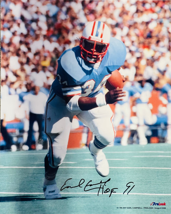 Earl Campbell Autographed Houston Oilers 16x20 Photo (JSA)
