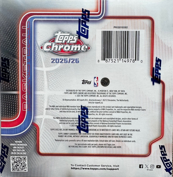 2025-26 Topps Chrome Basketball Mega Box (Chase Exclusive Blue X-Fractors)
