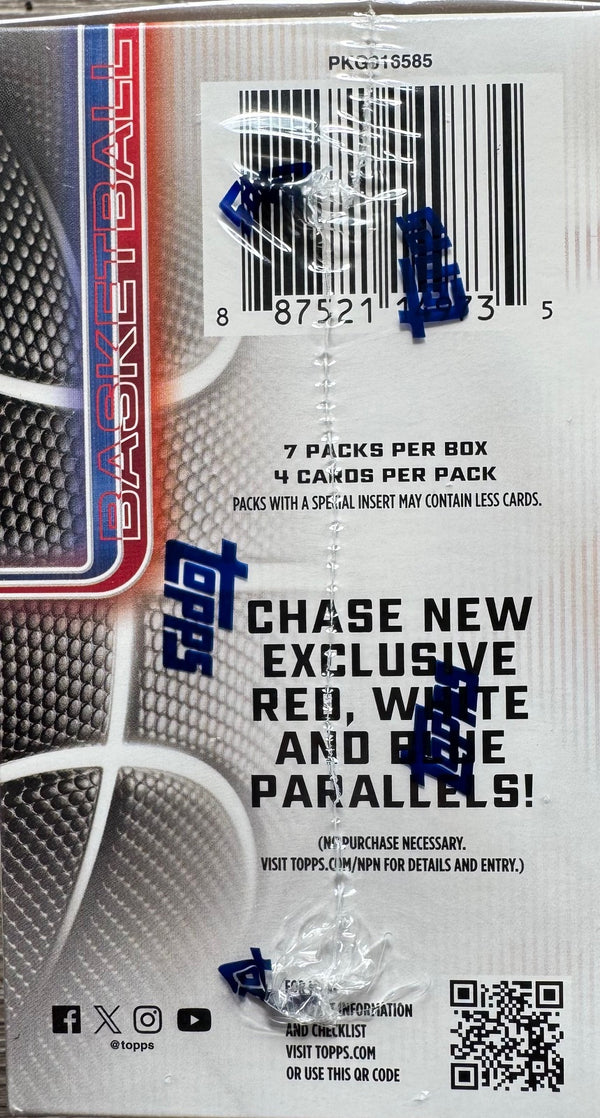2025-26 Topps Chrome Basketball Blaster Box (Exclusive Red, White and Blue Parallels)