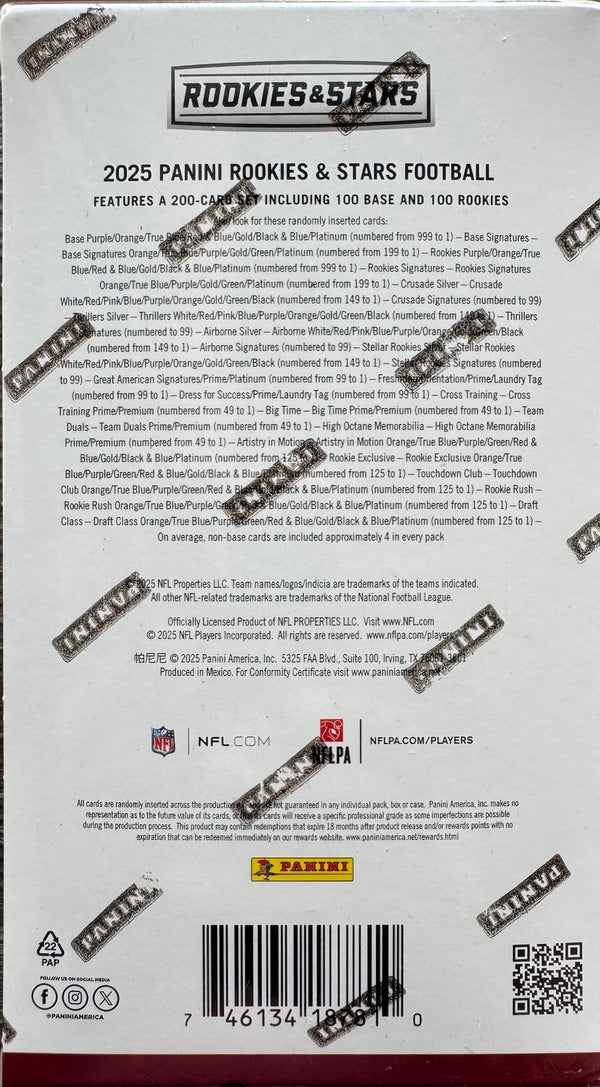 2025 Panini Rookies & Stars Football Hobby Box