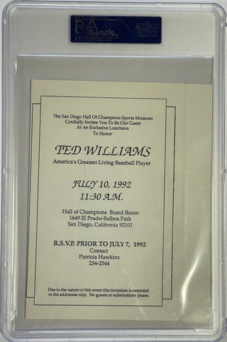 Ted Williams Autographed  Cut Signature PSA GEM MT 10