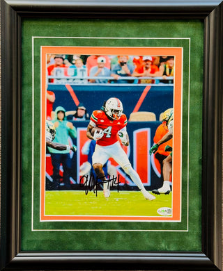 Mark Fletcher Jr Autographed Miami Hurricanes 8x10 Framed Photo (JSA)