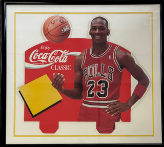 Vintage Unused Michael Jordan Coca Cola Cardboard CutOut Store Display Framed