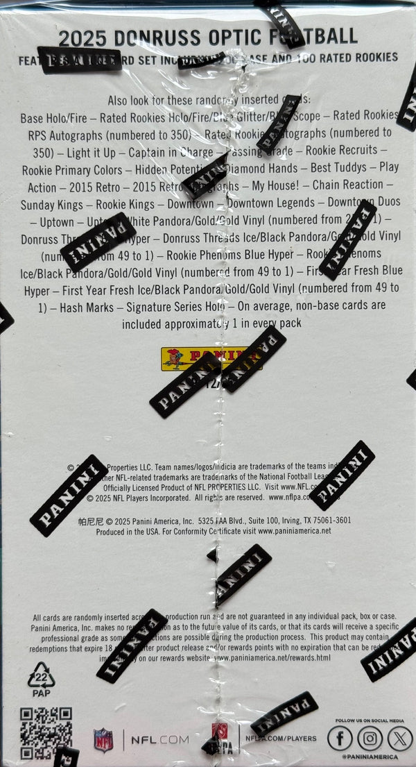 2025 Panini Donruss Optic Football Hobby Blaster Box (3 Exclusive Blue Scope Parallels)