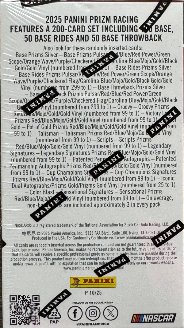 2025 Panini Prizm Racing Hobby Blaster Box (GREEN ICE PARALLELS) Factory Sealed