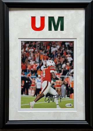 Mark Fletcher Jr Autographed Miami Hurricanes 8x10 Framed Photo (JSA)